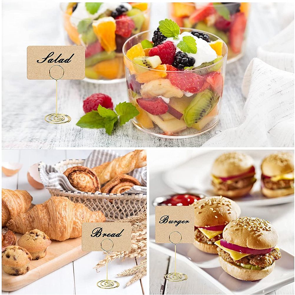10Pcs Metal Table Number Stand Table Cardholder Photo Display Stands for view 5