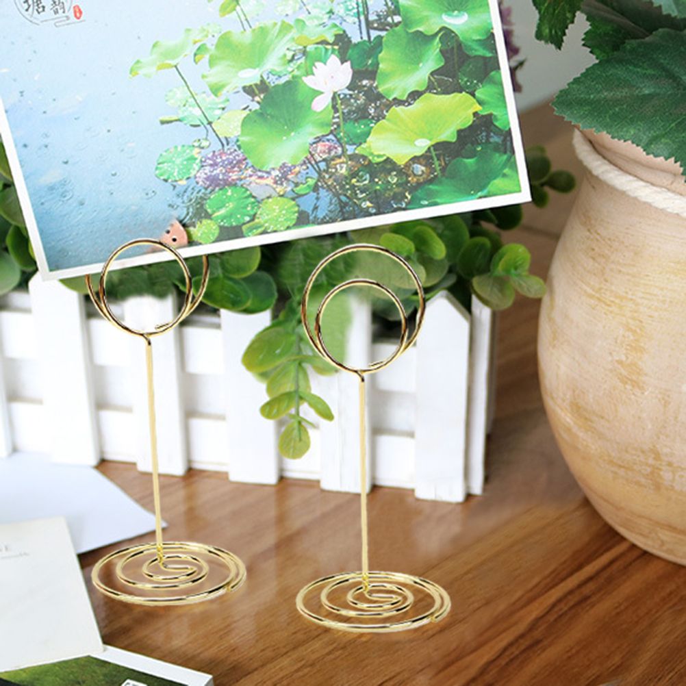 10Pcs Metal Table Number Stand Table Cardholder Photo Display Stands for view 7