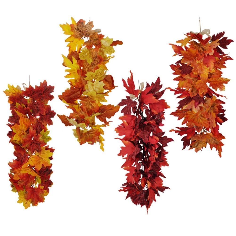 Artificial Fall Maple Leaves Wall Hanging Plants for Halloween Thanksgiving Decor view 4