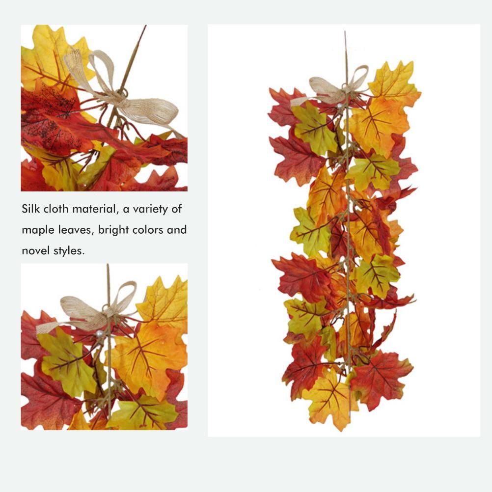 Artificial Fall Maple Leaves Wall Hanging Plants for Halloween Thanksgiving Decor view 5