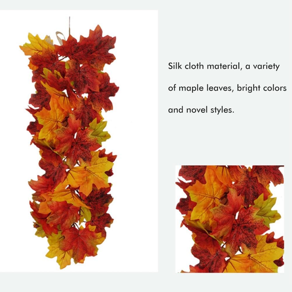 Artificial Fall Maple Leaves Wall Hanging Plants for Halloween Thanksgiving Decor view 6