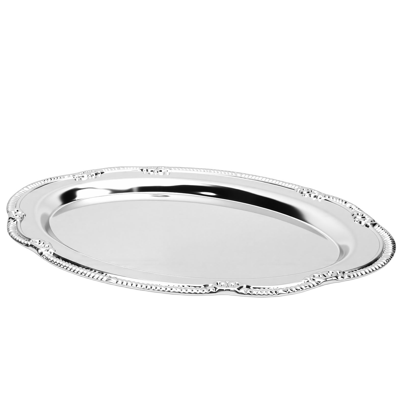 Engraved Dessert Tray Vintage Court Style Serving Plate Metal Decorative Plate view 4
