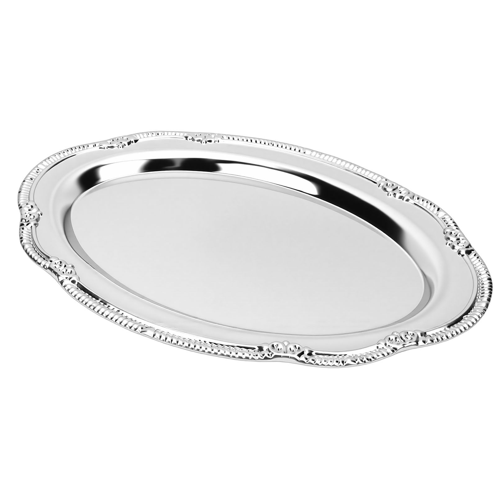 Engraved Dessert Tray Vintage Court Style Serving Plate Metal Decorative Plate view 6