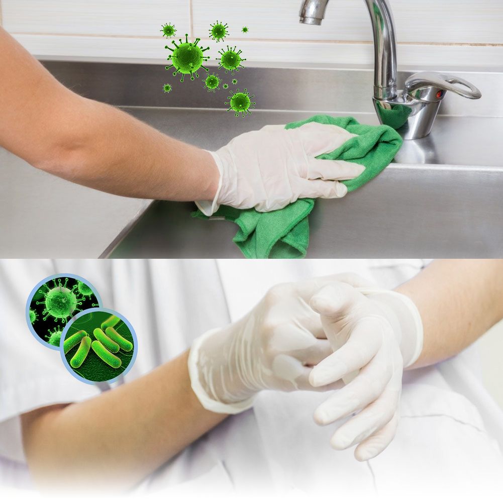 100pcs Disposable Latex Gloves Punch Resistant Protective Hands ProtectionS view 6