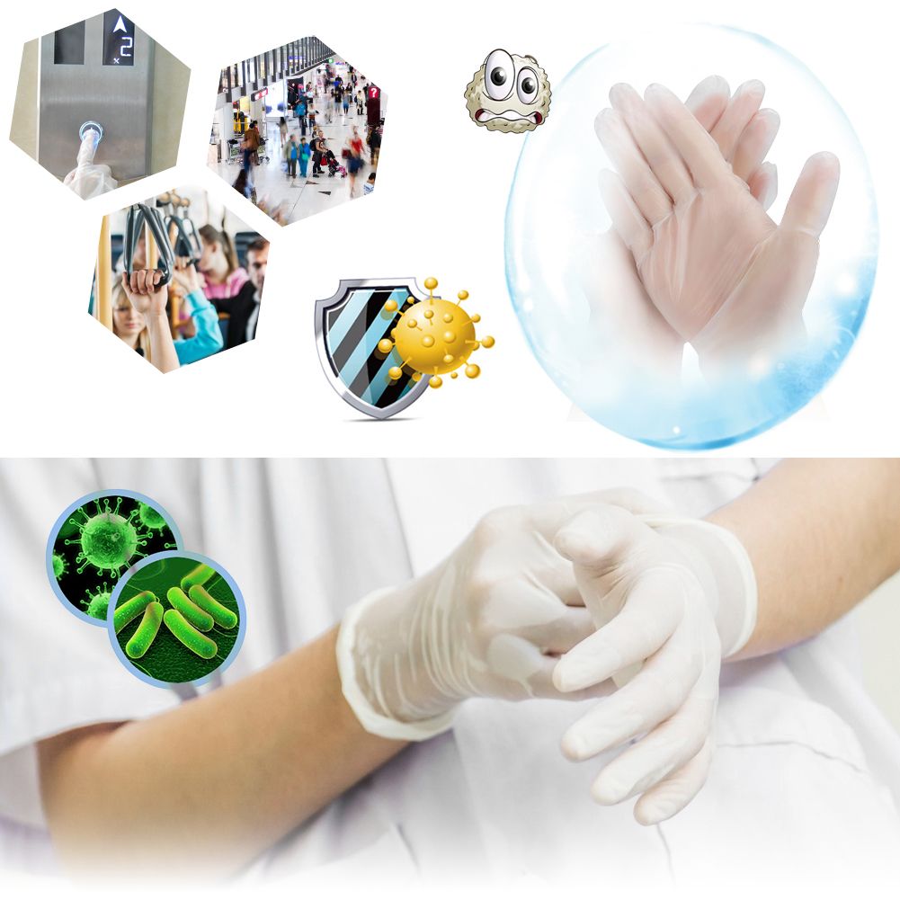 100pcs Disposable Latex Gloves Punch Resistant Protective Hands ProtectionS view 8
