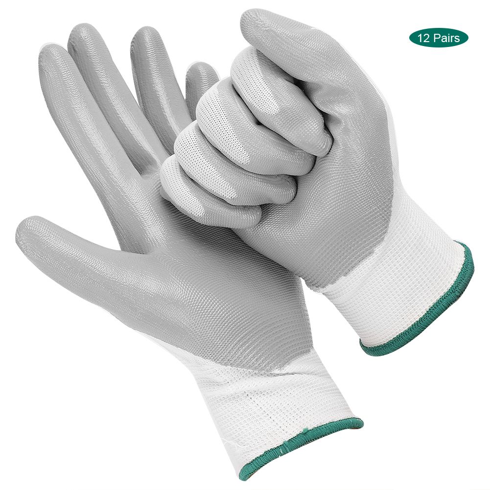 12 Pairs Professional Nitrile Gloves Wear Resistant Safety Hand Protective