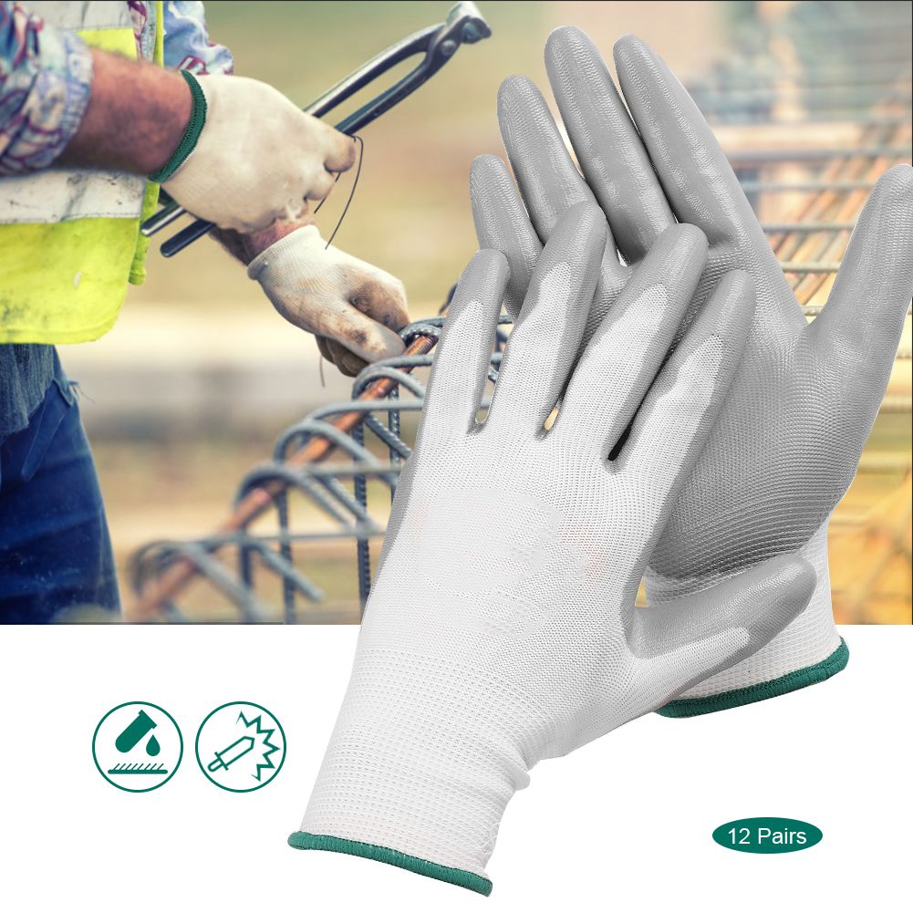 12 Pairs Professional Nitrile Gloves Wear Resistant Safety Hand Protective view 4