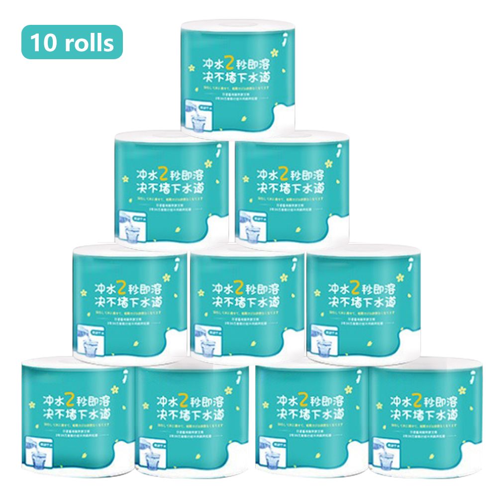 4Layers Water Solubility Thick Toilet Roll Paper Towels Bulk Wood Pulp Napkins view 2