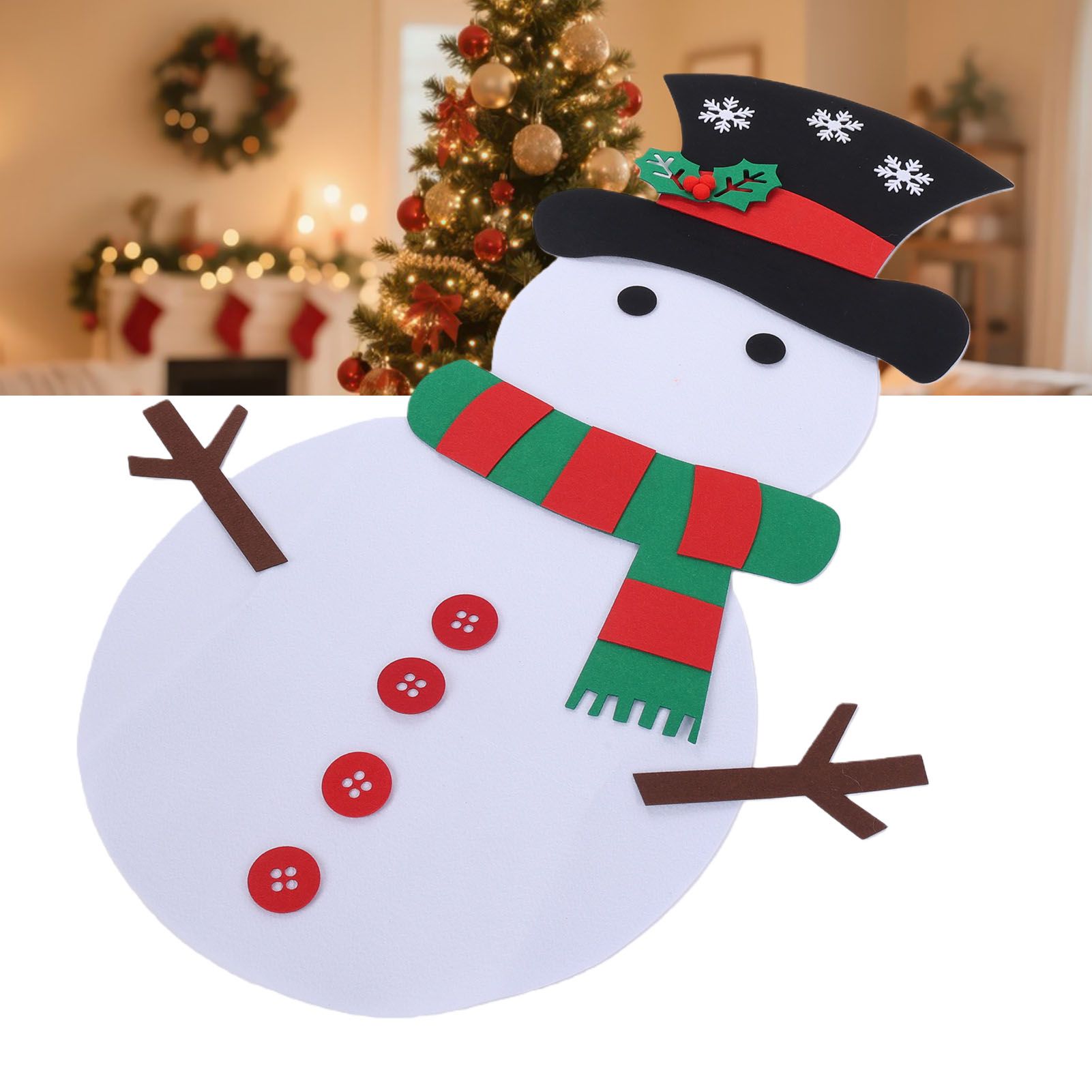Felt Snowman Games Set 31PCS Detachable Ornaments Xmas Door Wall Hanging view 8