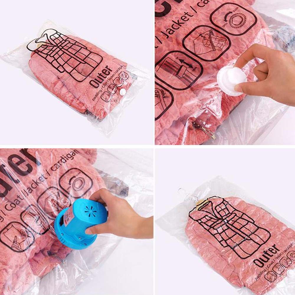 Side Pull Hanging Vacuum Compression Bag Clothes Hook Hanging Clothes Storage view 2