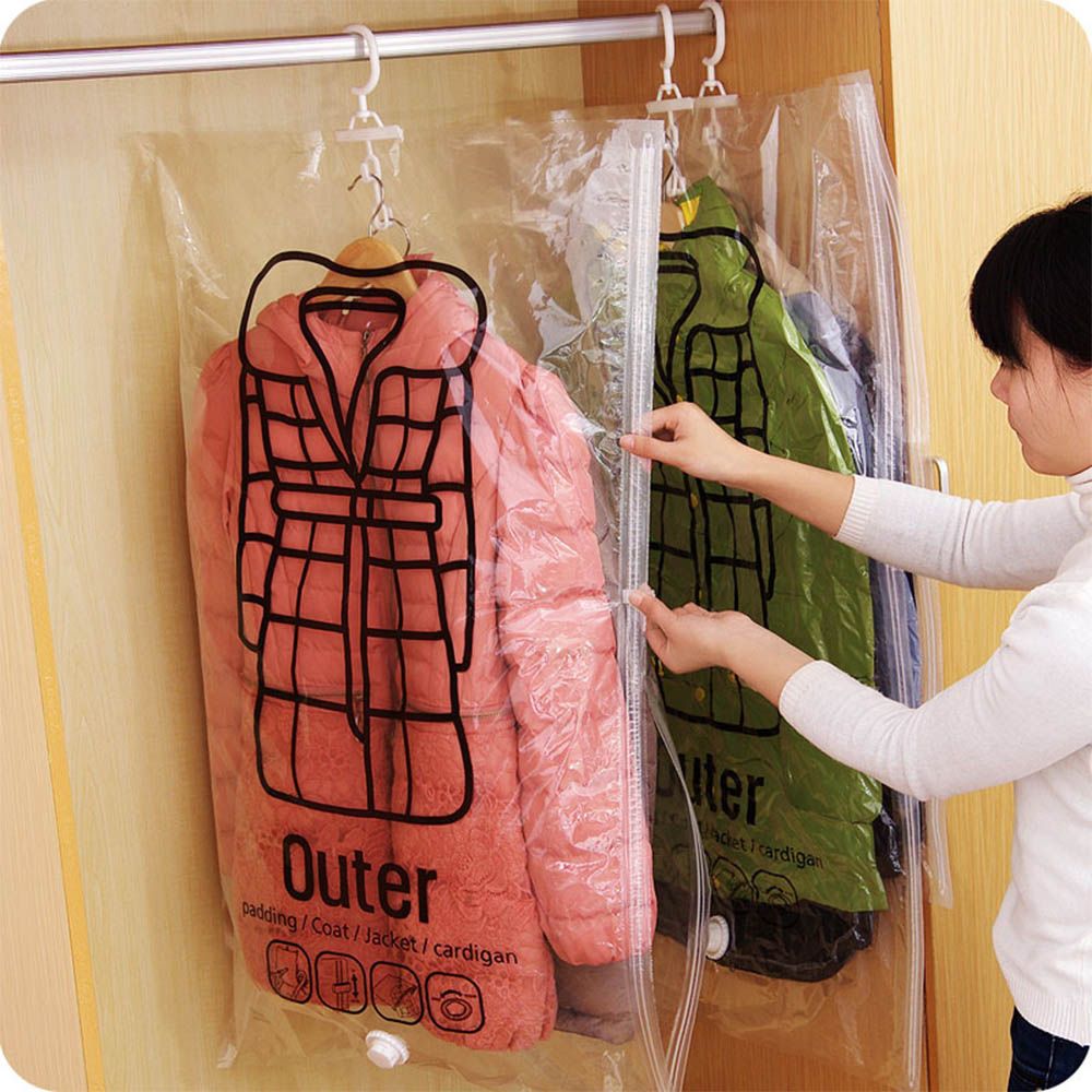 Side Pull Hanging Vacuum Compression Bag Clothes Hook Hanging Clothes Storage view 3
