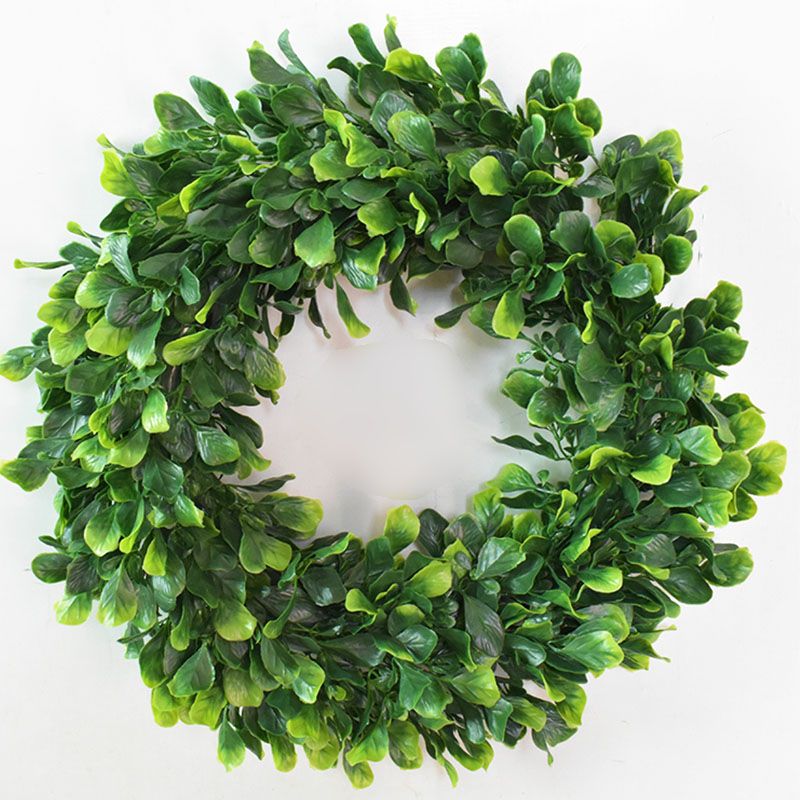 Artificial Green Leaves Wreath Front Door Wreath for Home Indoor Outdoor view 2