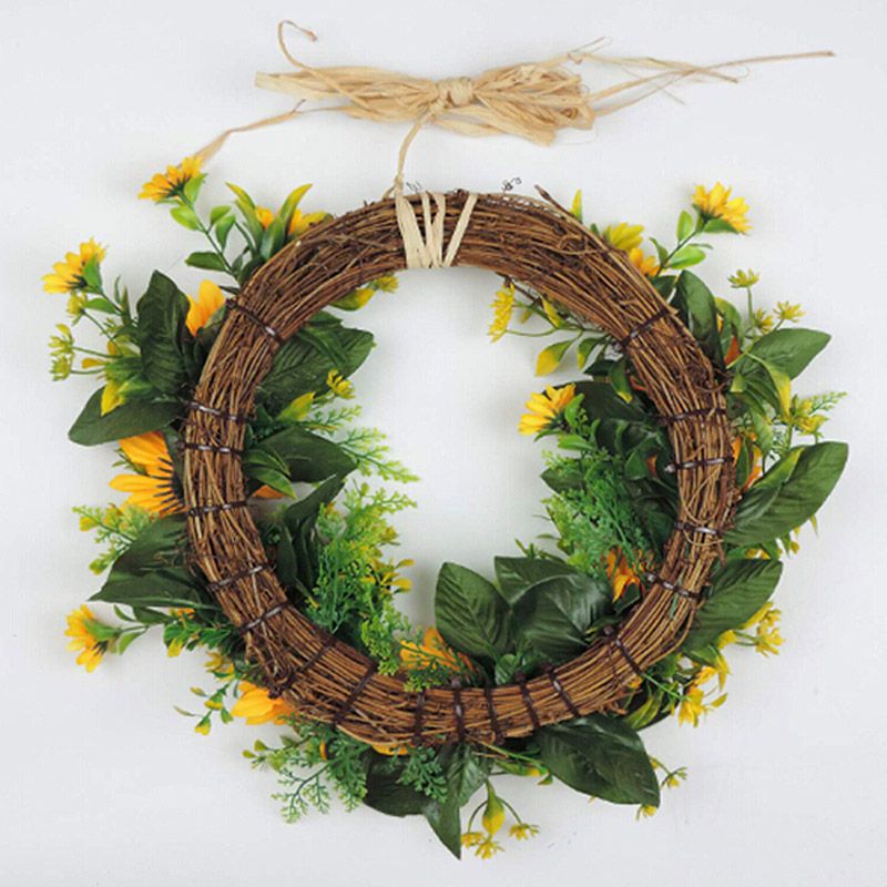 Sunflower Artificial Wreath Spring Summer Wreath for Front Door Farmhouse Home view 3