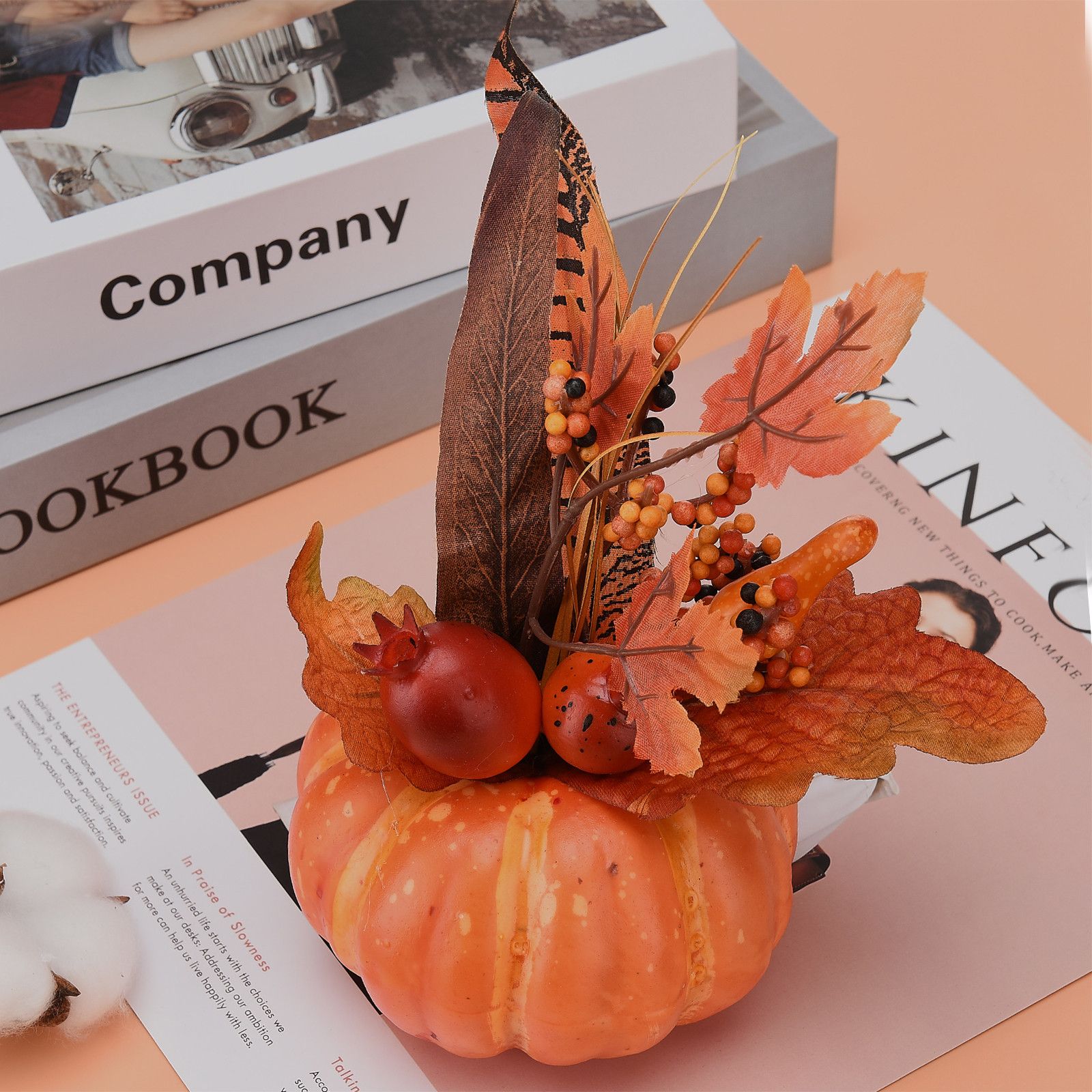 Artificial Maple Leaf Pumpkin Pomegranate Realistic Photography Prop 3D Maple view 5