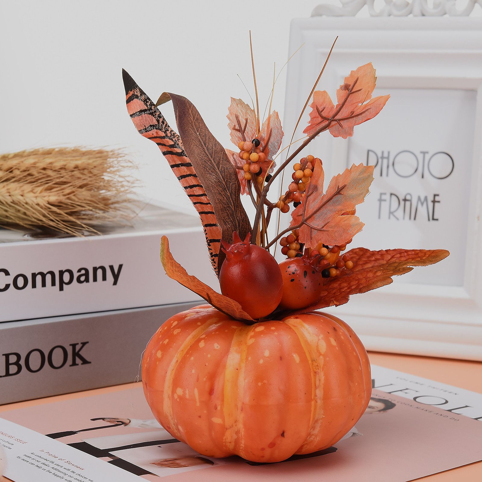 Artificial Maple Leaf Pumpkin Pomegranate Realistic Photography Prop 3D Maple view 7