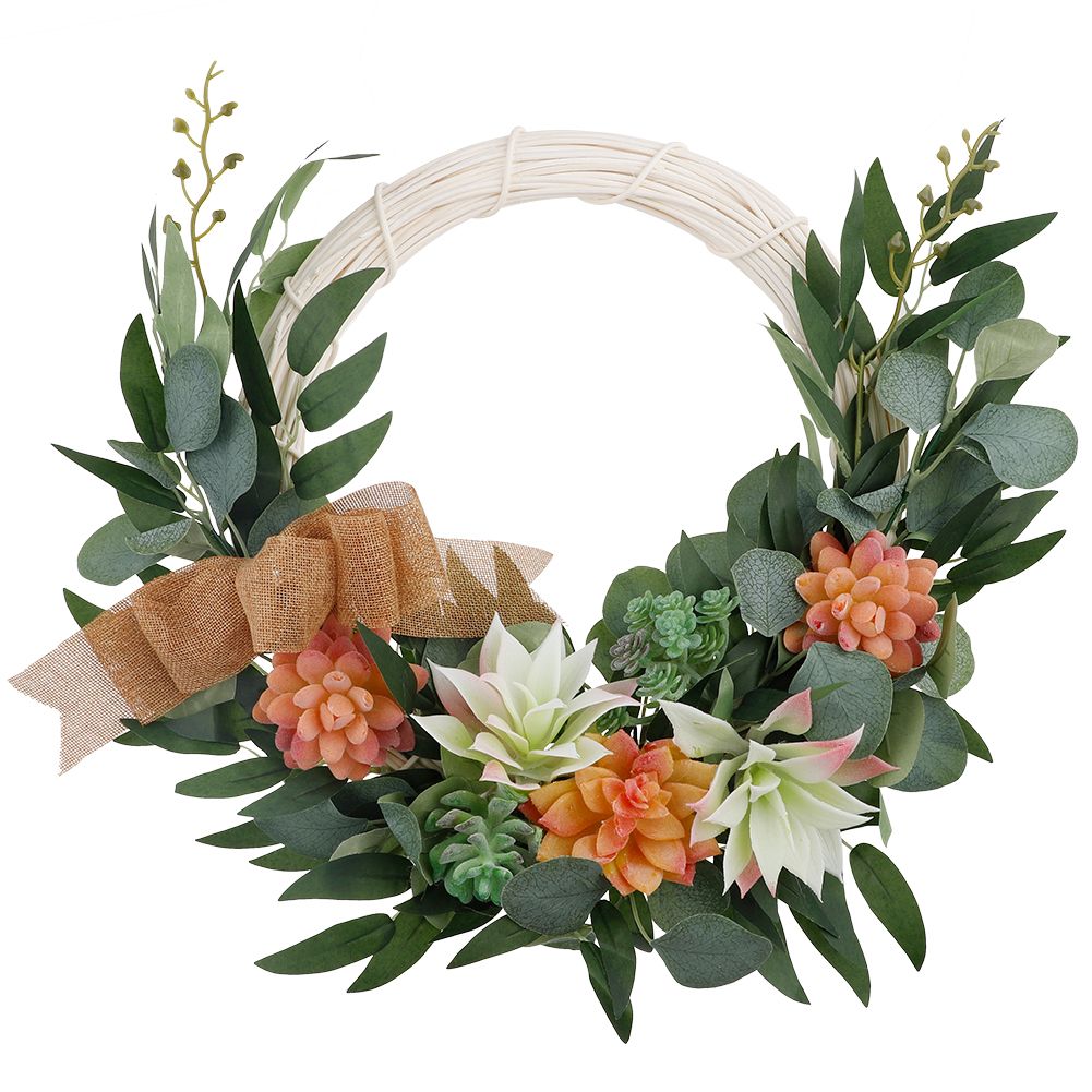 Succulent Garden Artificial Hanging Wreath Artificial Succulent Wreath Hanging view 4