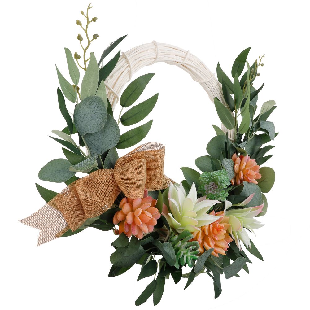 Succulent Garden Artificial Hanging Wreath Artificial Succulent Wreath Hanging view 5