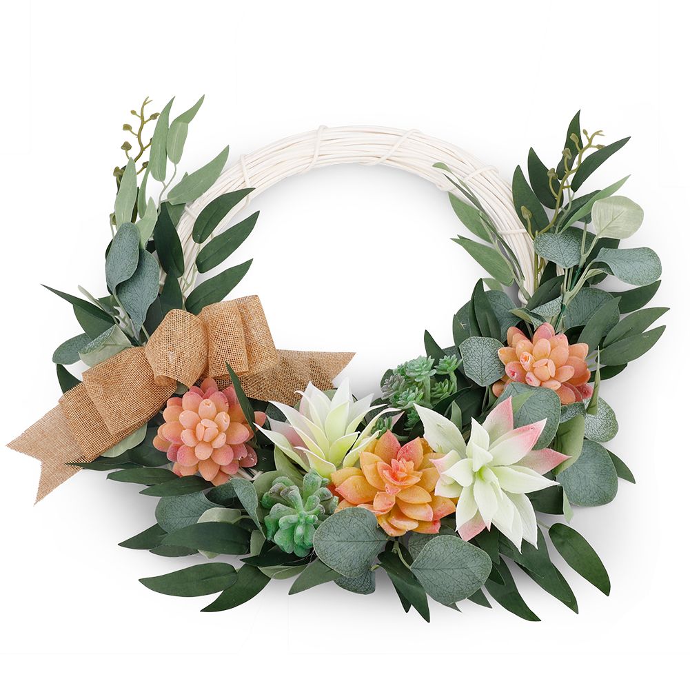 Succulent Garden Artificial Hanging Wreath Artificial Succulent Wreath Hanging view 6