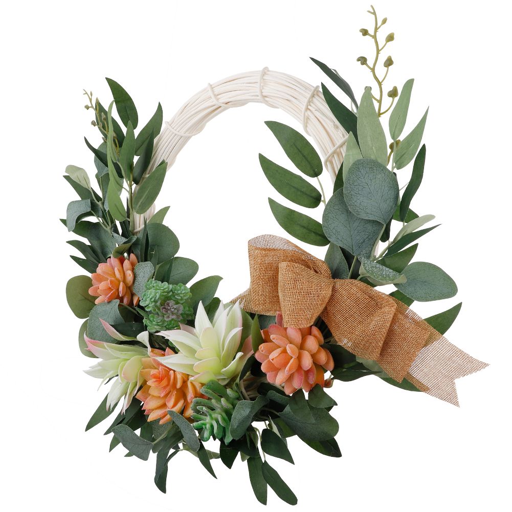 Succulent Garden Artificial Hanging Wreath Artificial Succulent Wreath Hanging view 7