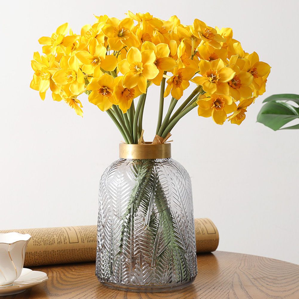 2 Bunch Artificial Daffodil Flower 40cm Length Artificial Flower Bouquet Home view 2