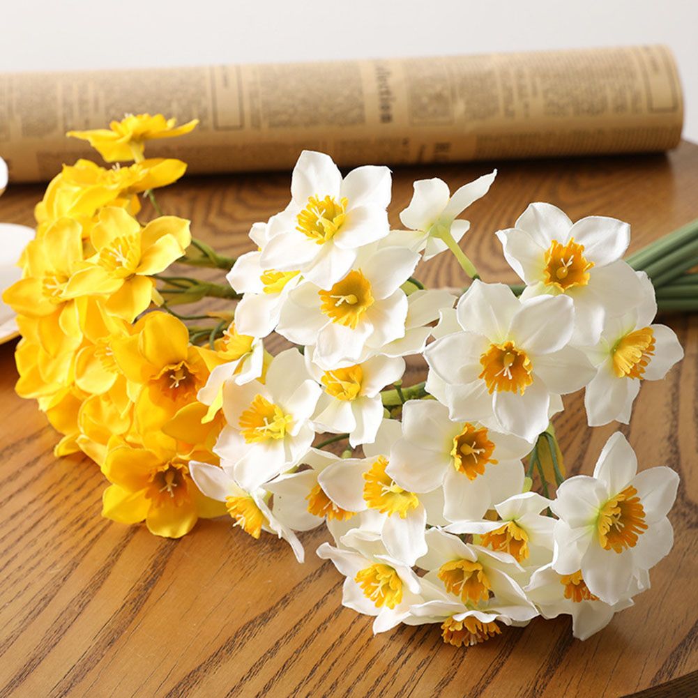 2 Bunch Artificial Daffodil Flower 40cm Length Artificial Flower Bouquet Home view 3