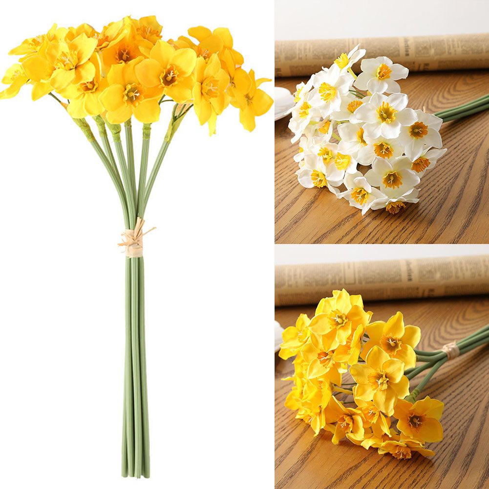 2 Bunch Artificial Daffodil Flower 40cm Length Artificial Flower Bouquet Home view 7