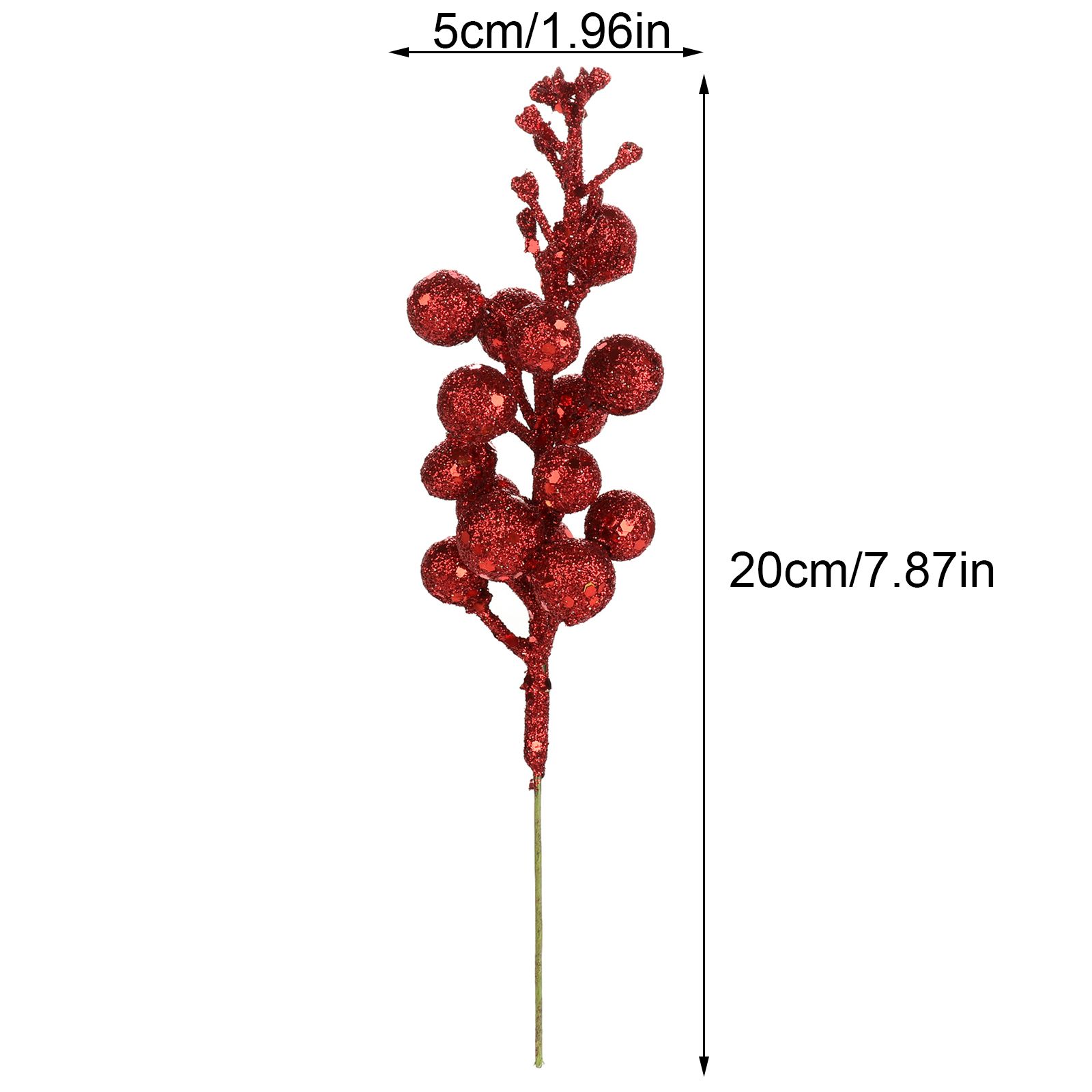 24Pcs Xmas Tree Decoration Berries Shining Sequined Simulated Wreath Rattan view 2