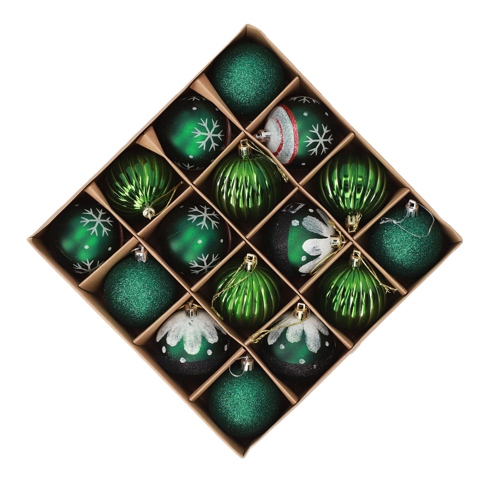 Xmas Ball Set 16 Pcs PVC Exquisite Festive Xmas Tree Hanging Balls for Home — image 1