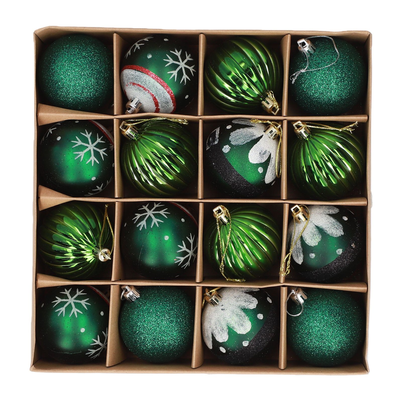 Xmas Ball Set 16 Pcs PVC Exquisite Festive Xmas Tree Hanging Balls for Home view 2