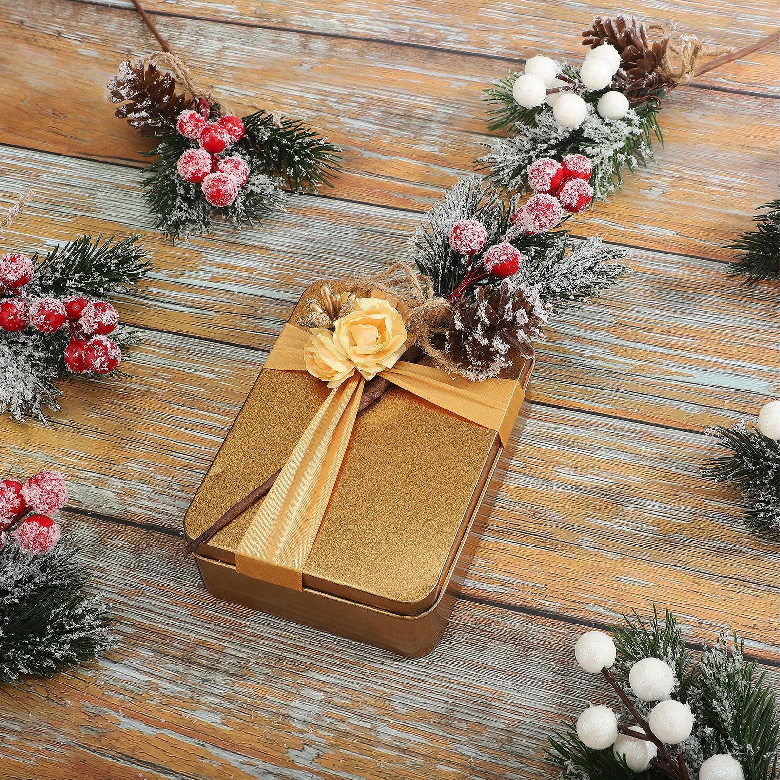 20PCS Artificial Pinecone and Berry Picks Faux Pine Tree Needles Branches Xmas view 3