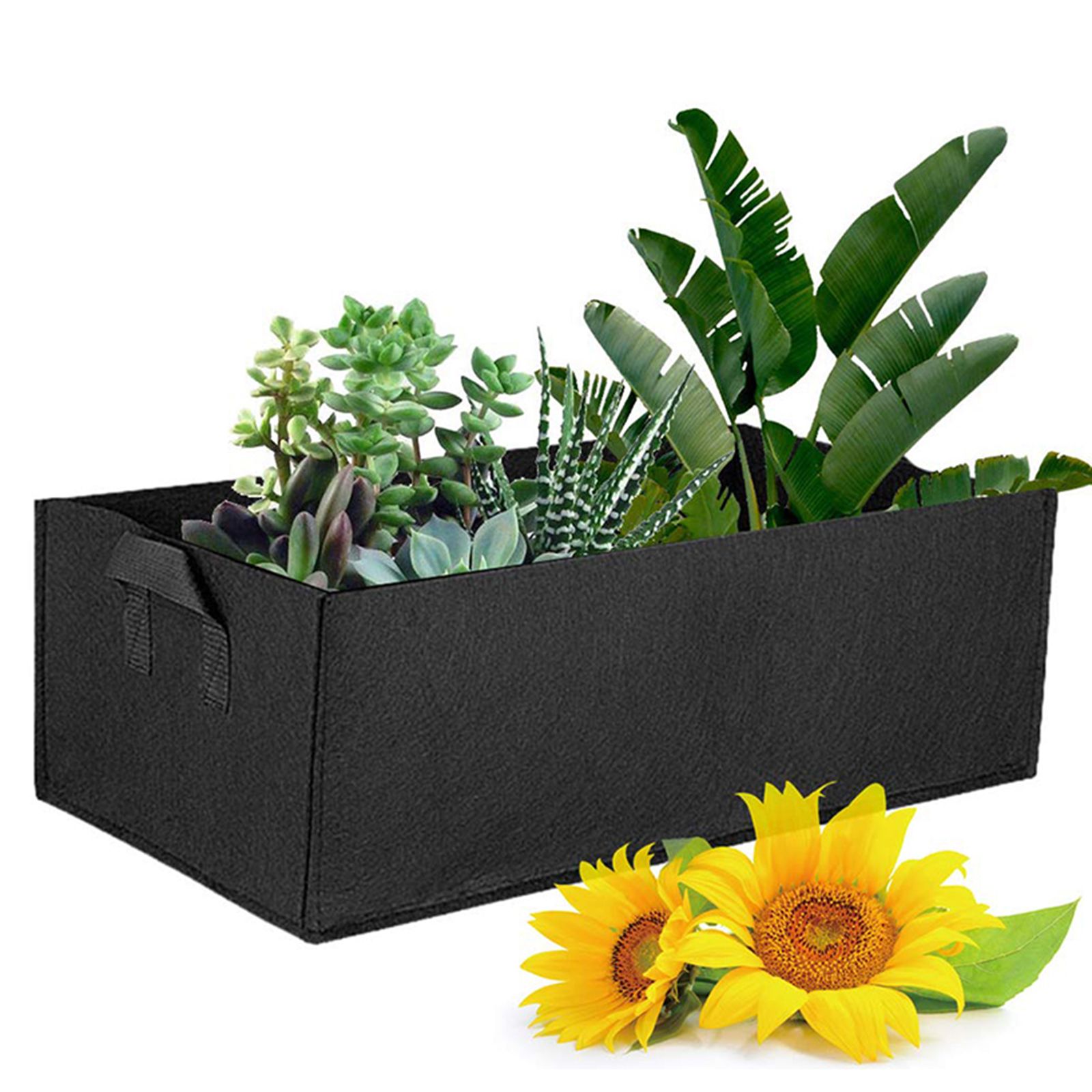 2pcs Fabric Raised Garden Bed with Handle Breathable 100 X 60 X 20cm Rectangle view 5