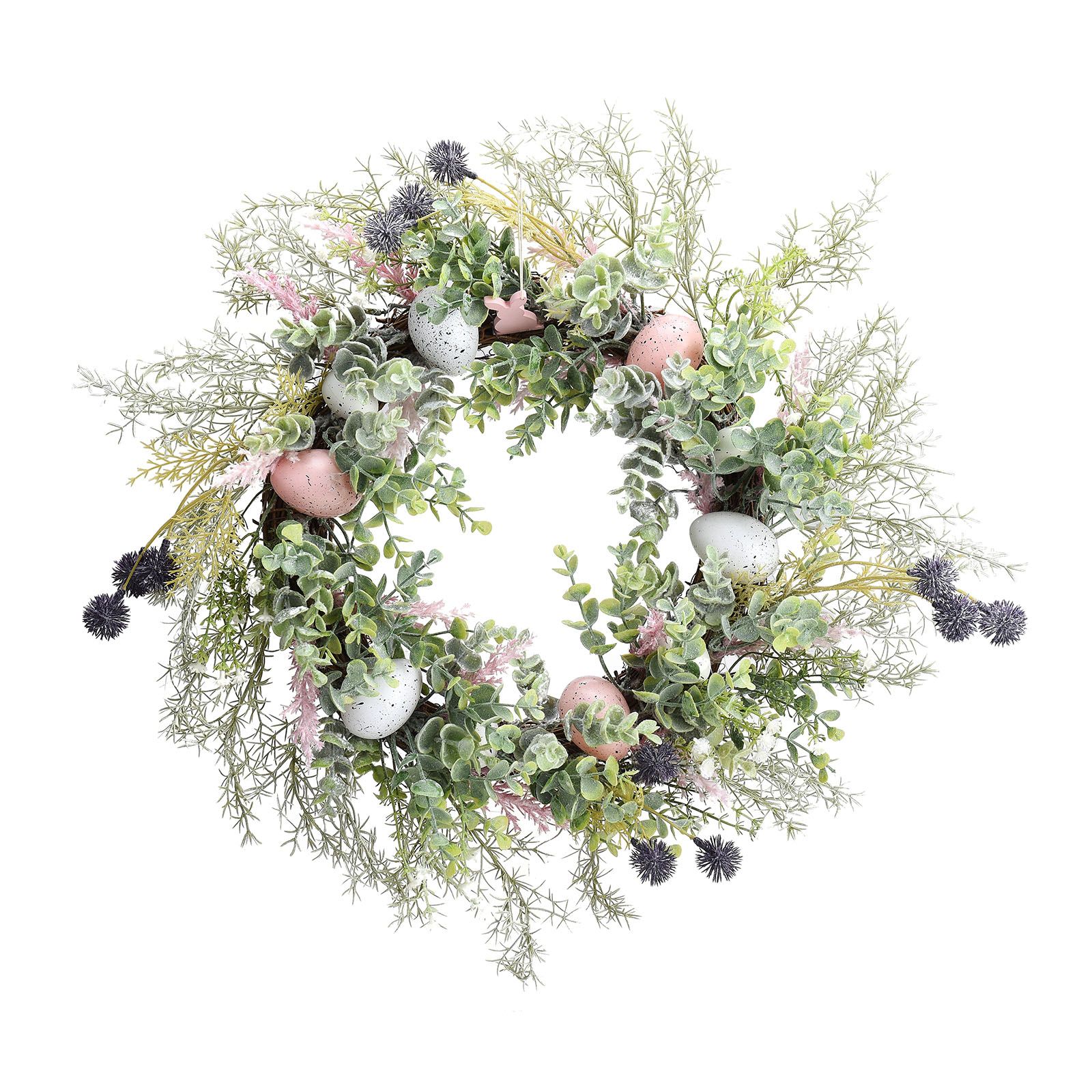 Easter Wreath 20 Inch Artificial Colorful Eggs Spring Wreath for Front Door view 2