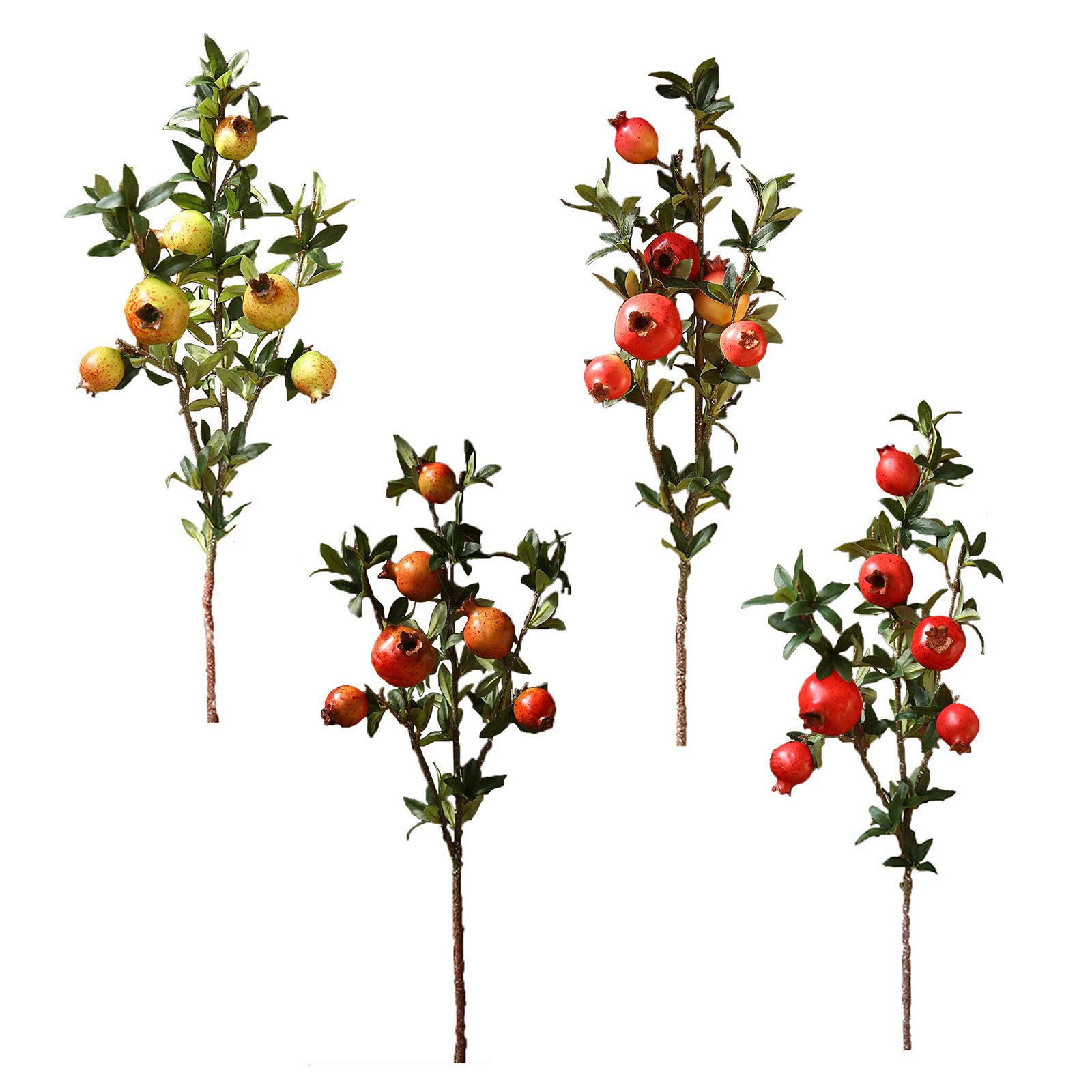 2 Pcs Artificial Pomegranate Branch 80cm Length High Simulation Faux Fruit view 7