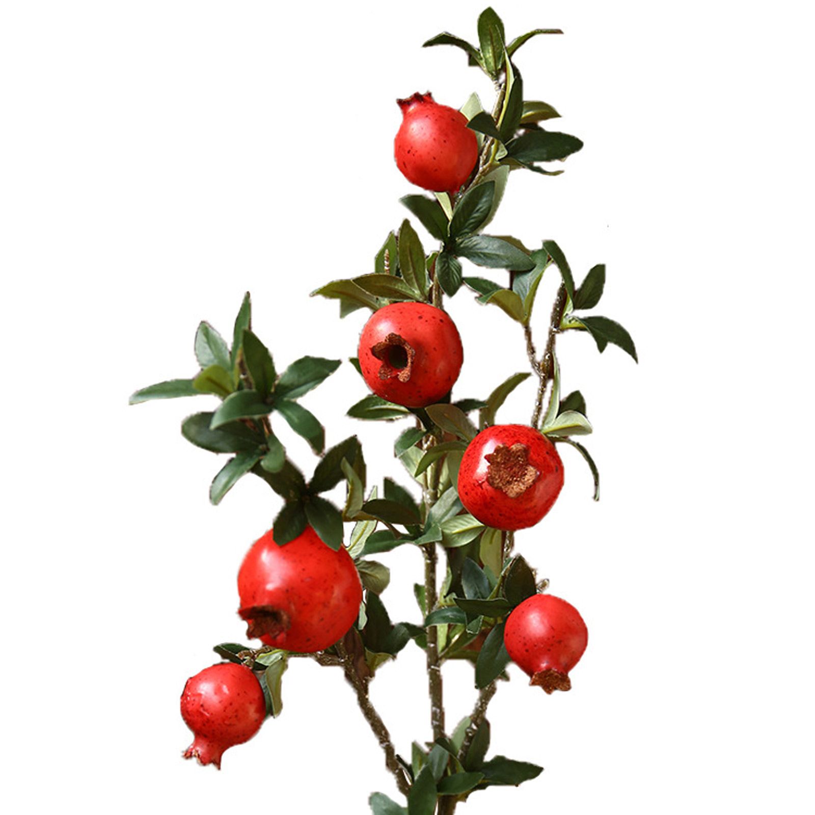 3 Pcs Artificial Pomegranate Branch 80cm Length High Simulation Faux Fruit view 2