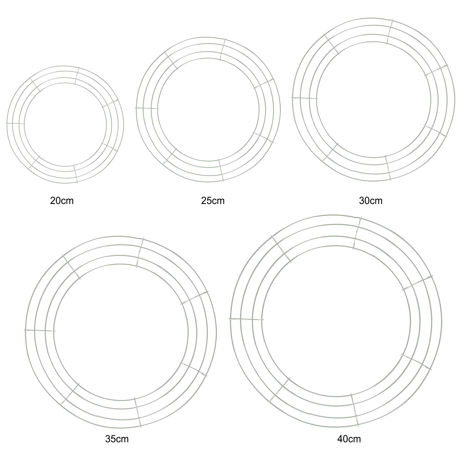 3pcs Wire Wreath Frame Round Metal Wreath Form with Ring Design for DIY Crafts view 7