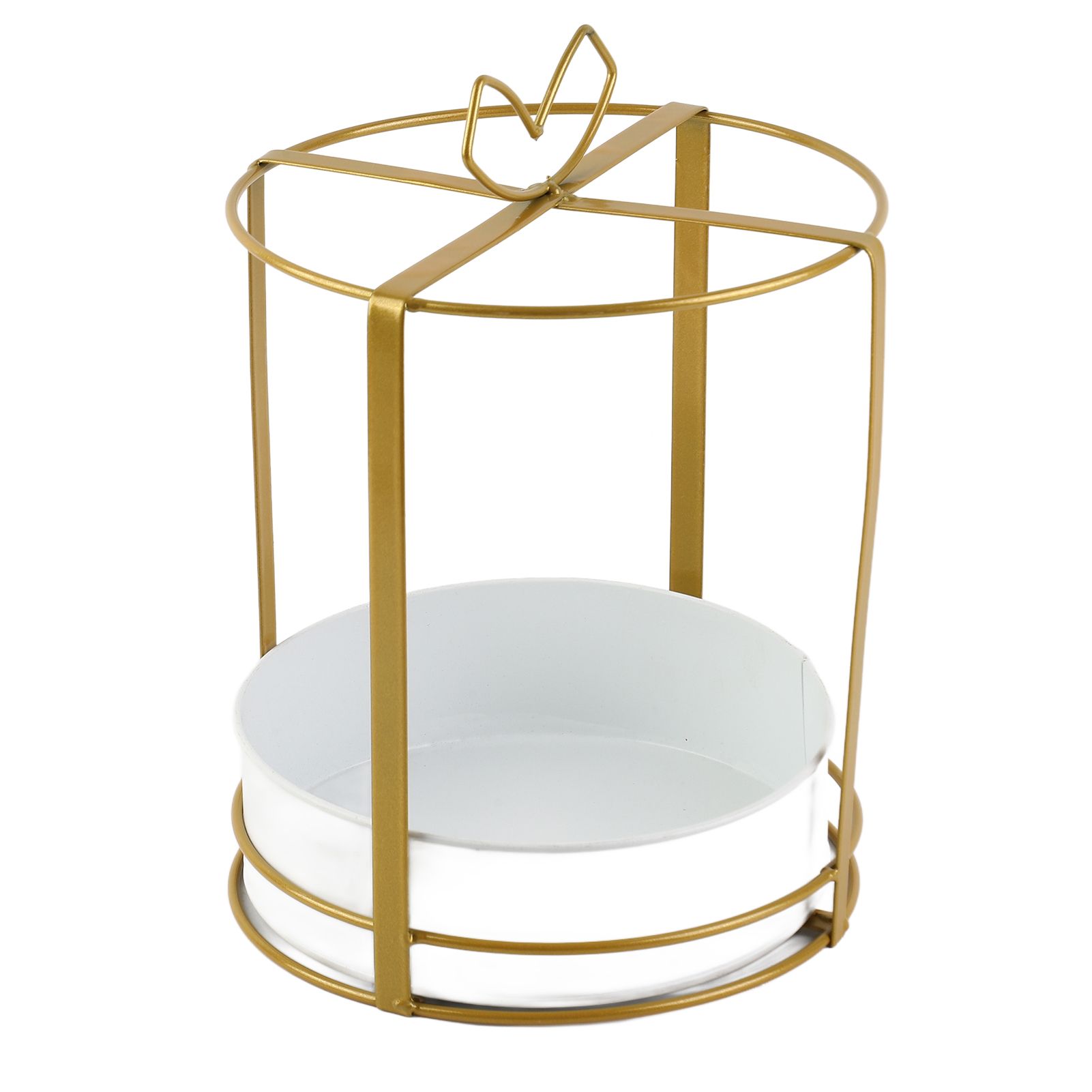Metal Flower Basket Gold Portable Handheld Iron Flower Arrangement Basket for view 4