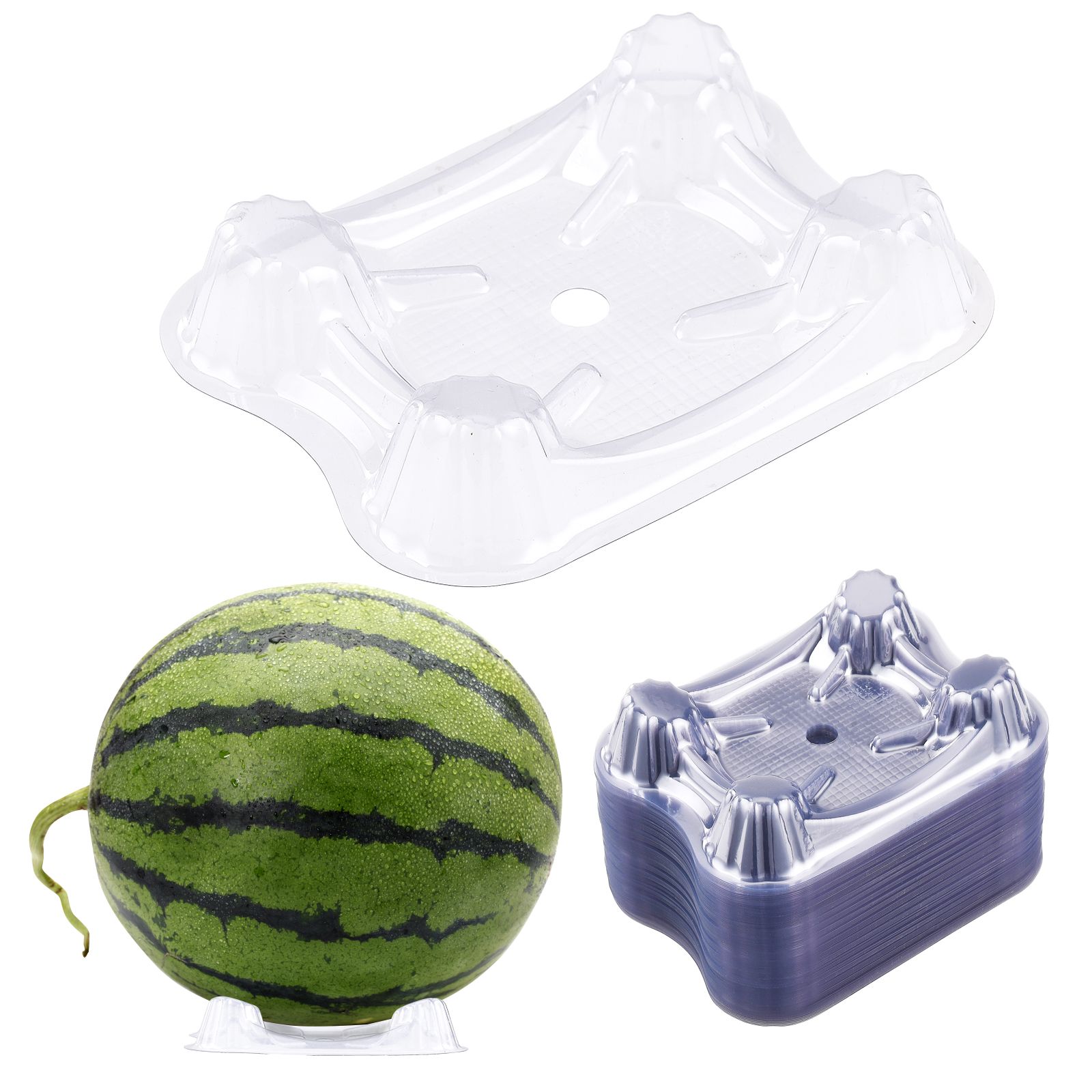 100 Pcs Thickened Melon Trays Water Proof Transparent Melon Base Holders for view 4