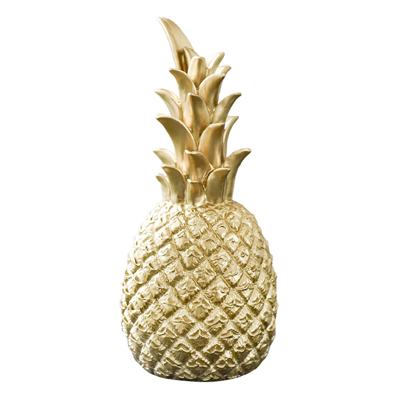 M Size Gold Pineapple Ornament Resin Artificial Pineapple Figurine Stature for view 2
