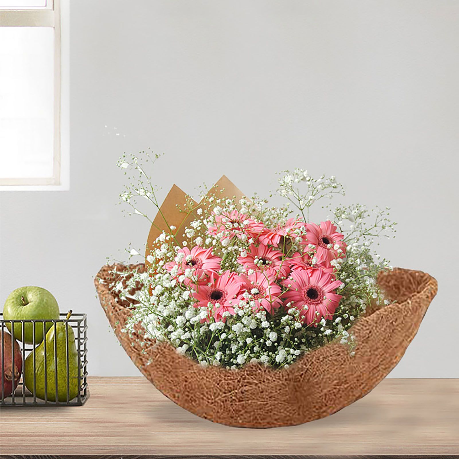 4 Pcs Coconut Liners for Flowers Garden Planters Coconut Fiber Round Hanging view 7