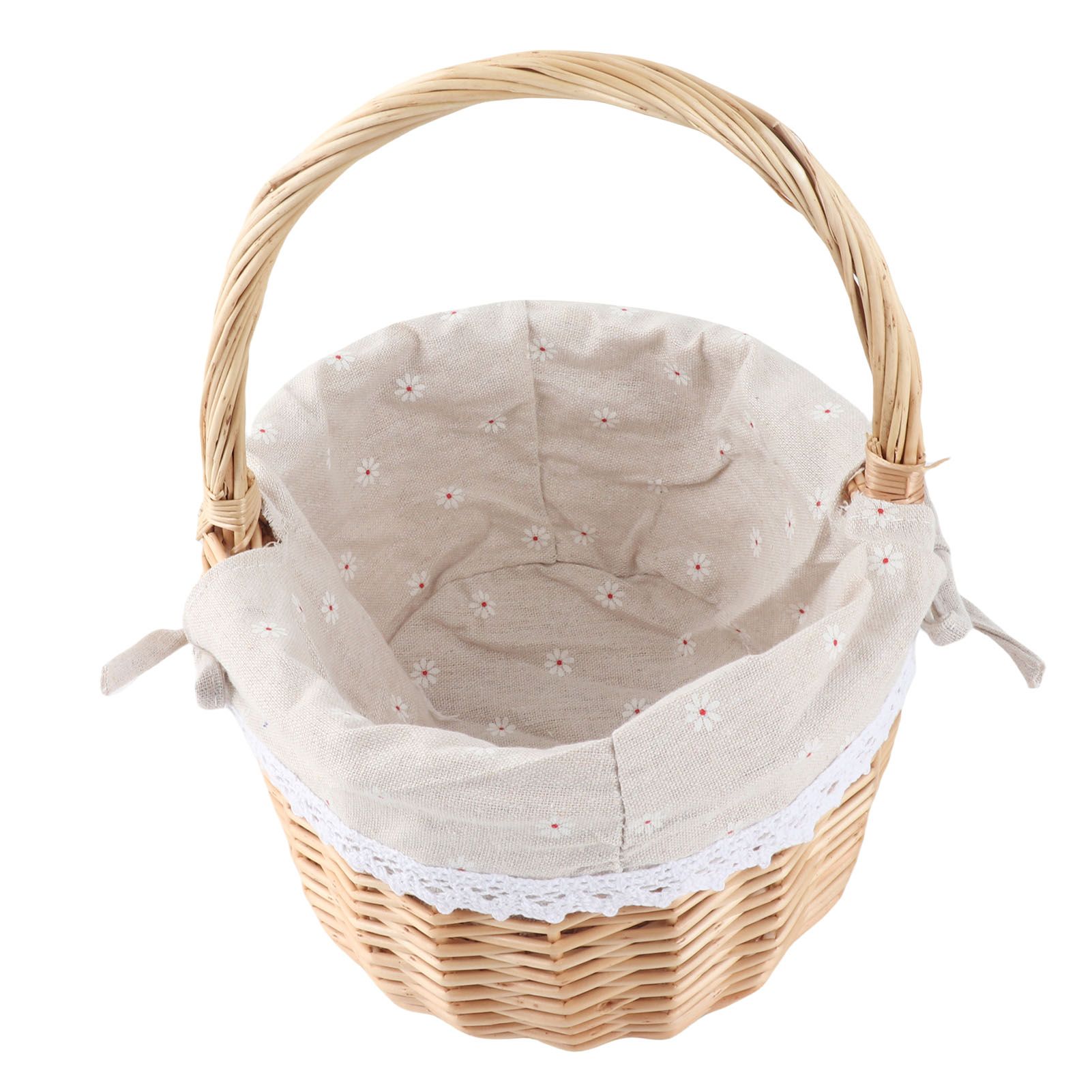 Rattan Storage Basket Hand Made Oval Picnic Storage Basket for Indoor Outdoor view 2