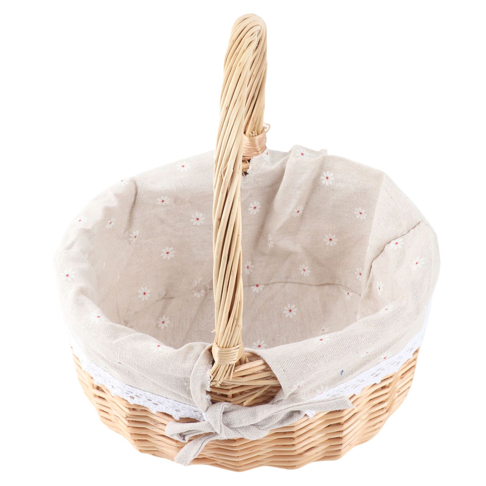 Rattan Storage Basket Hand Made Oval Picnic Storage Basket for Indoor Outdoor view 3