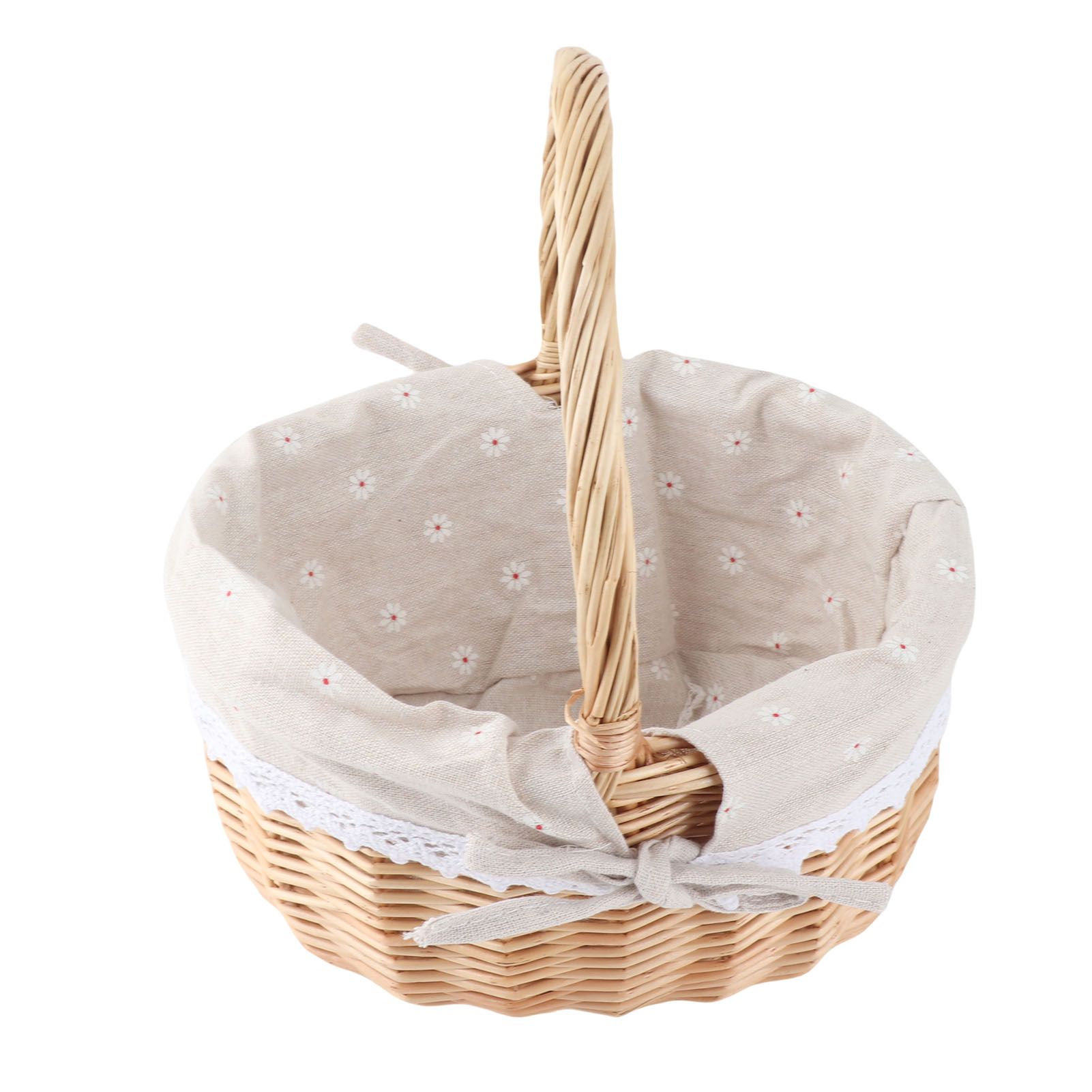 Rattan Storage Basket Hand Made Oval Picnic Storage Basket for Indoor Outdoor view 5