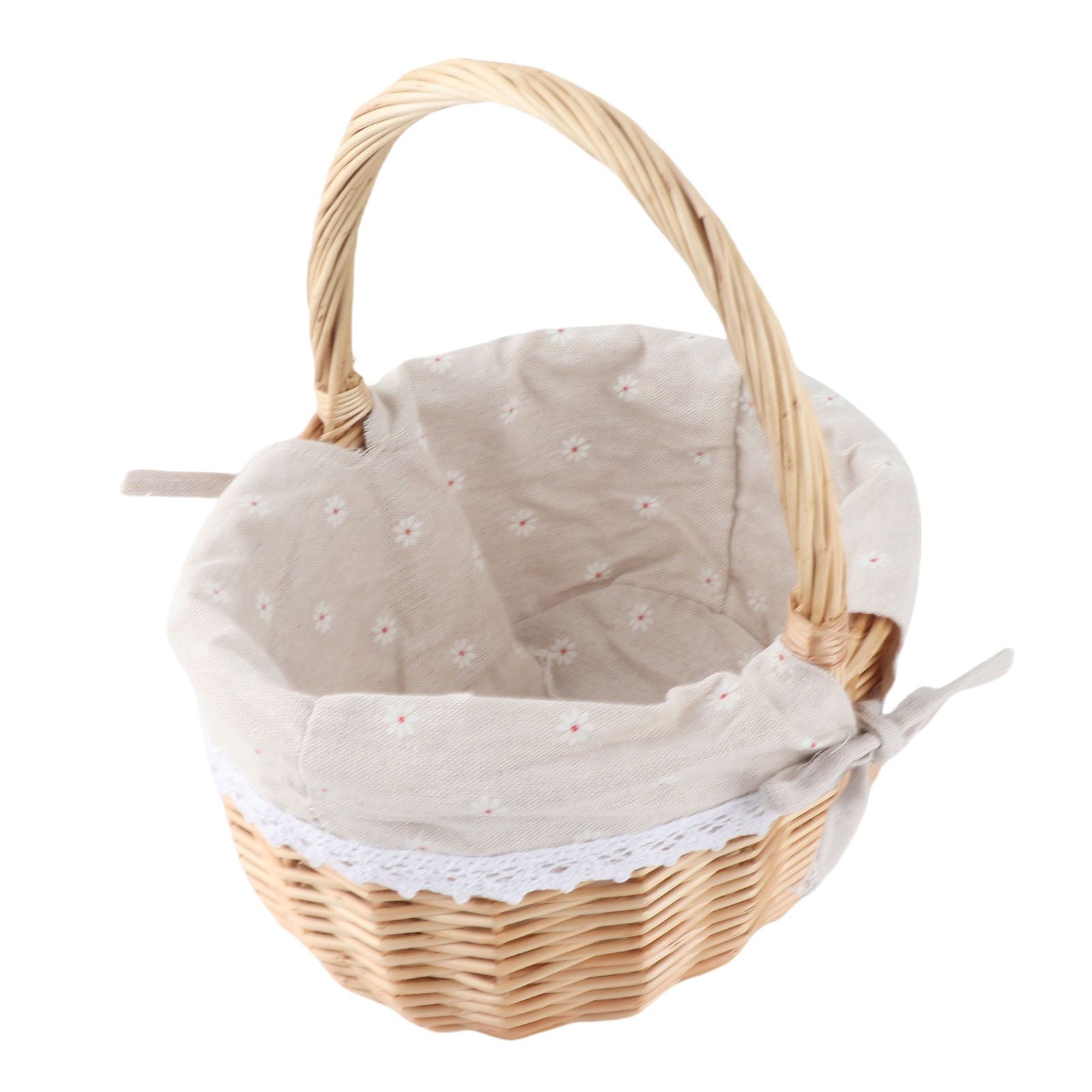 Rattan Storage Basket Hand Made Oval Picnic Storage Basket for Indoor Outdoor view 6