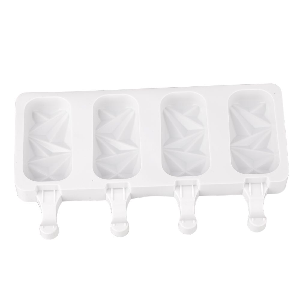 Silicone Ice Cream Mold Reusable Homemade 4 Cavities Ice Pop Mold for Home view 3