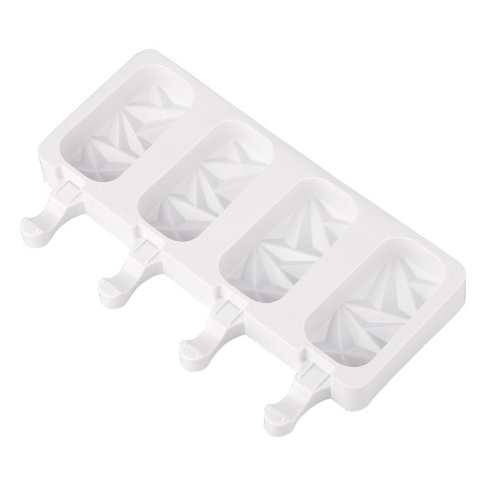 Silicone Ice Cream Mold Reusable Homemade 4 Cavities Ice Pop Mold for Home view 6