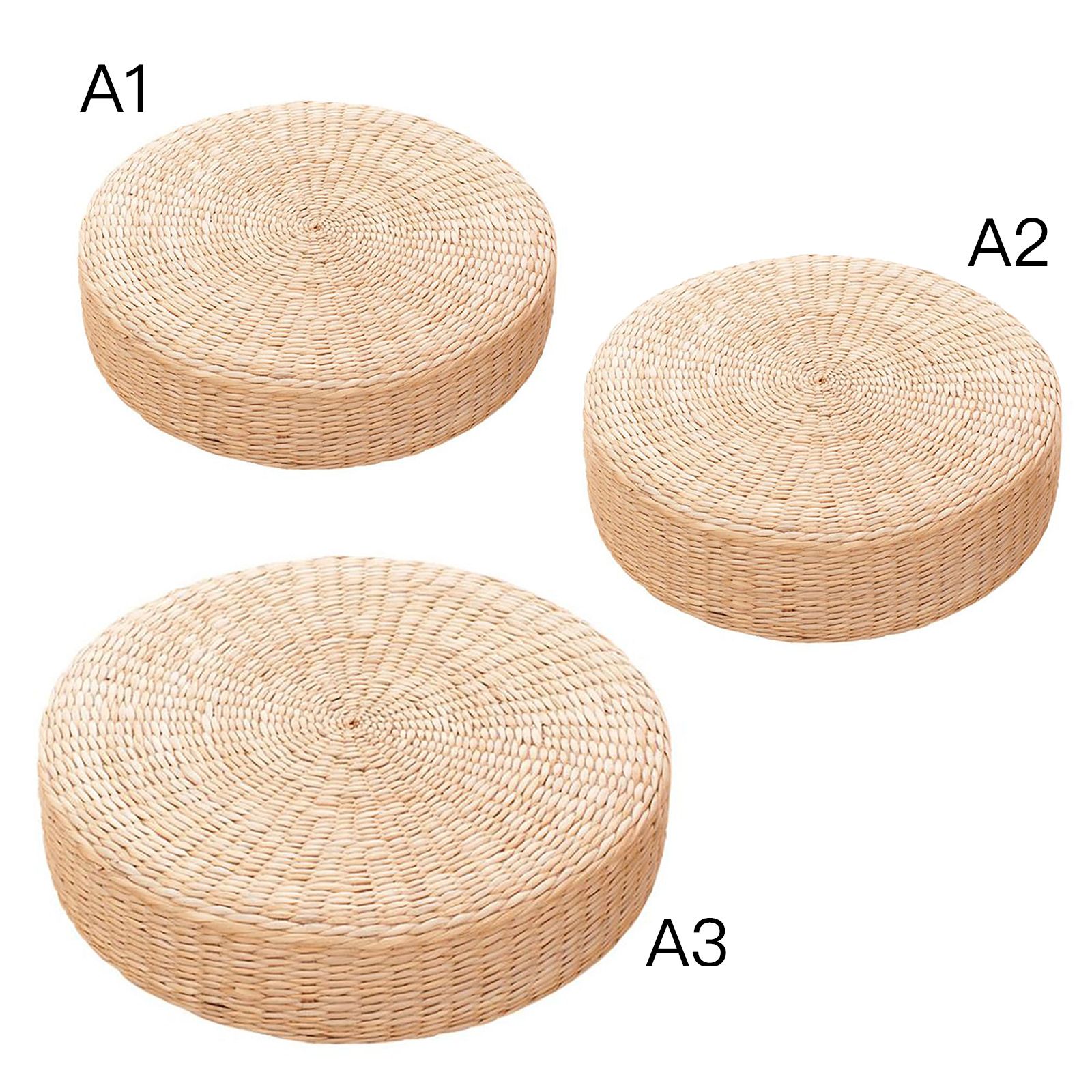Japanese Style Handcrafted Tatami Floor Pillow Sitting Cushion Round Padded view 7