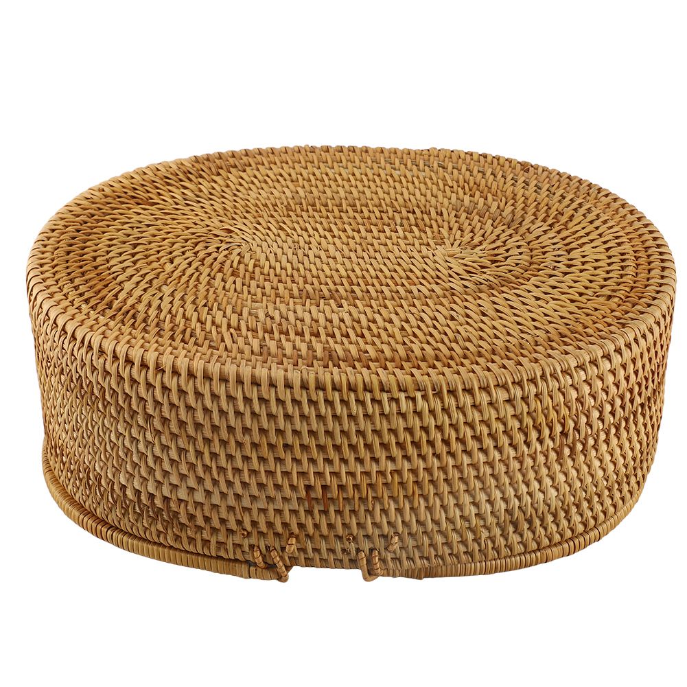 Rattan Woven Basket Portable Handheld Oval Wicker Fruit Flowers Basket for view 6