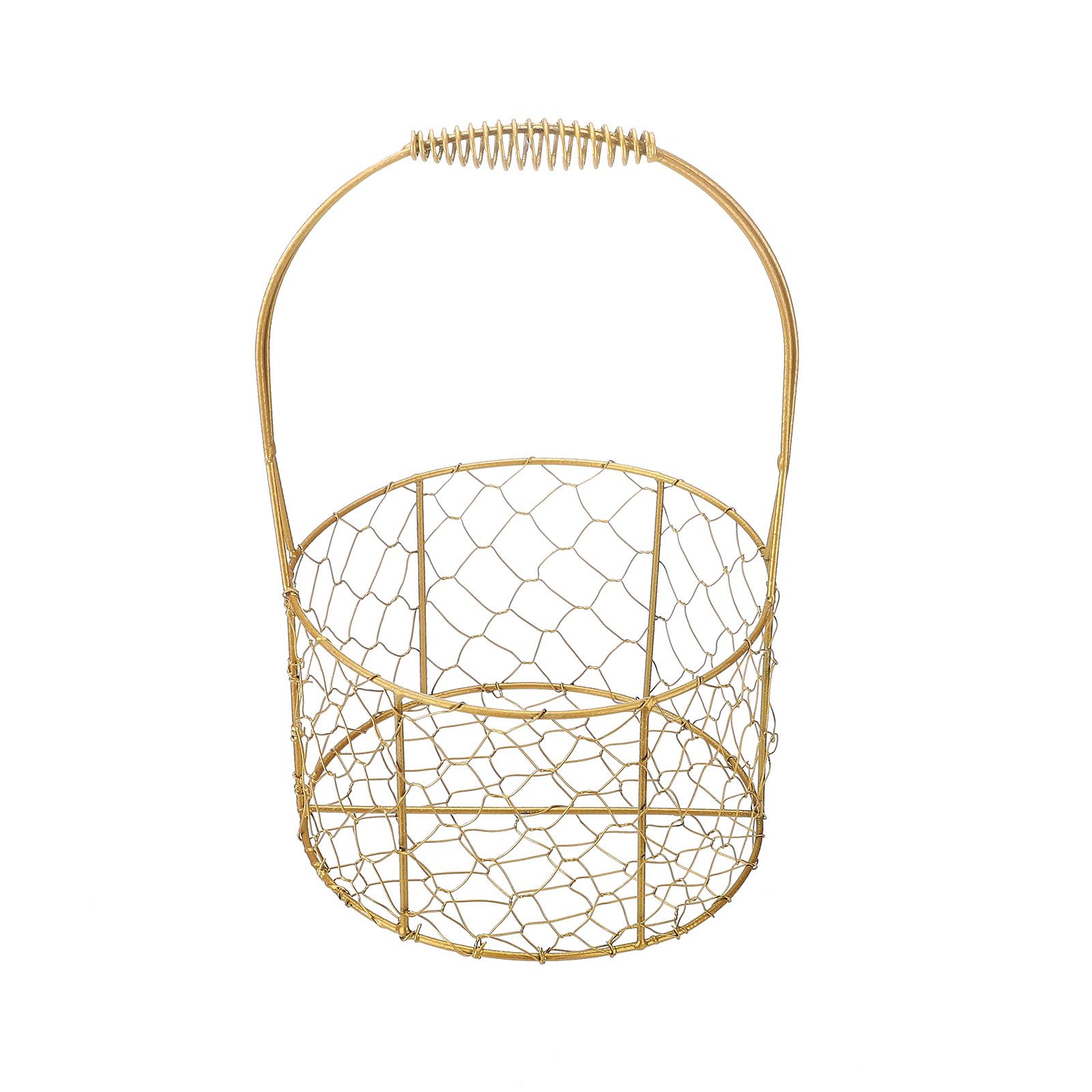 Golden Iron Crafts Hand Gift Flower Basket Handheld Flower Basket Flower