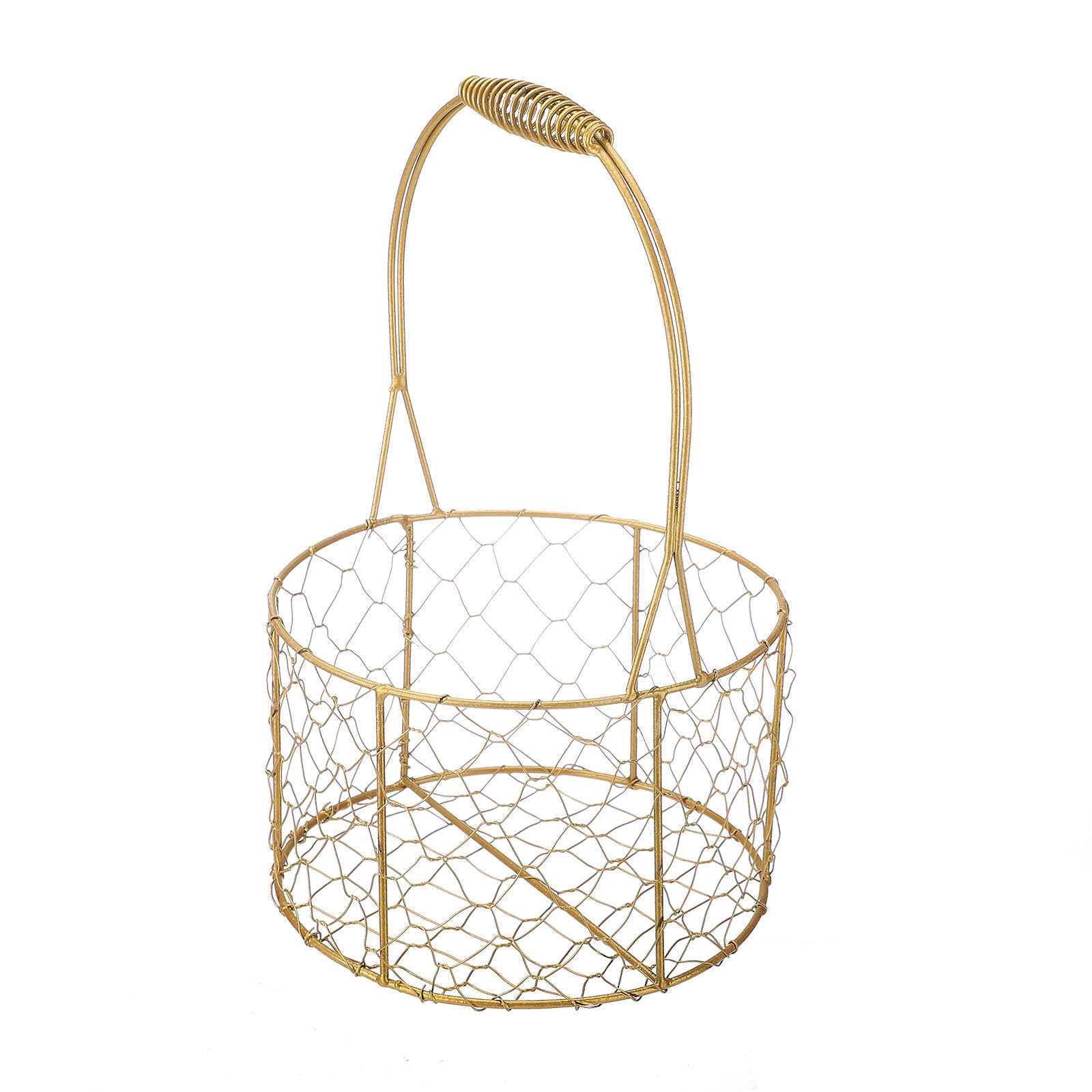 Golden Iron Crafts Hand Gift Flower Basket Handheld Flower Basket Flower view 2