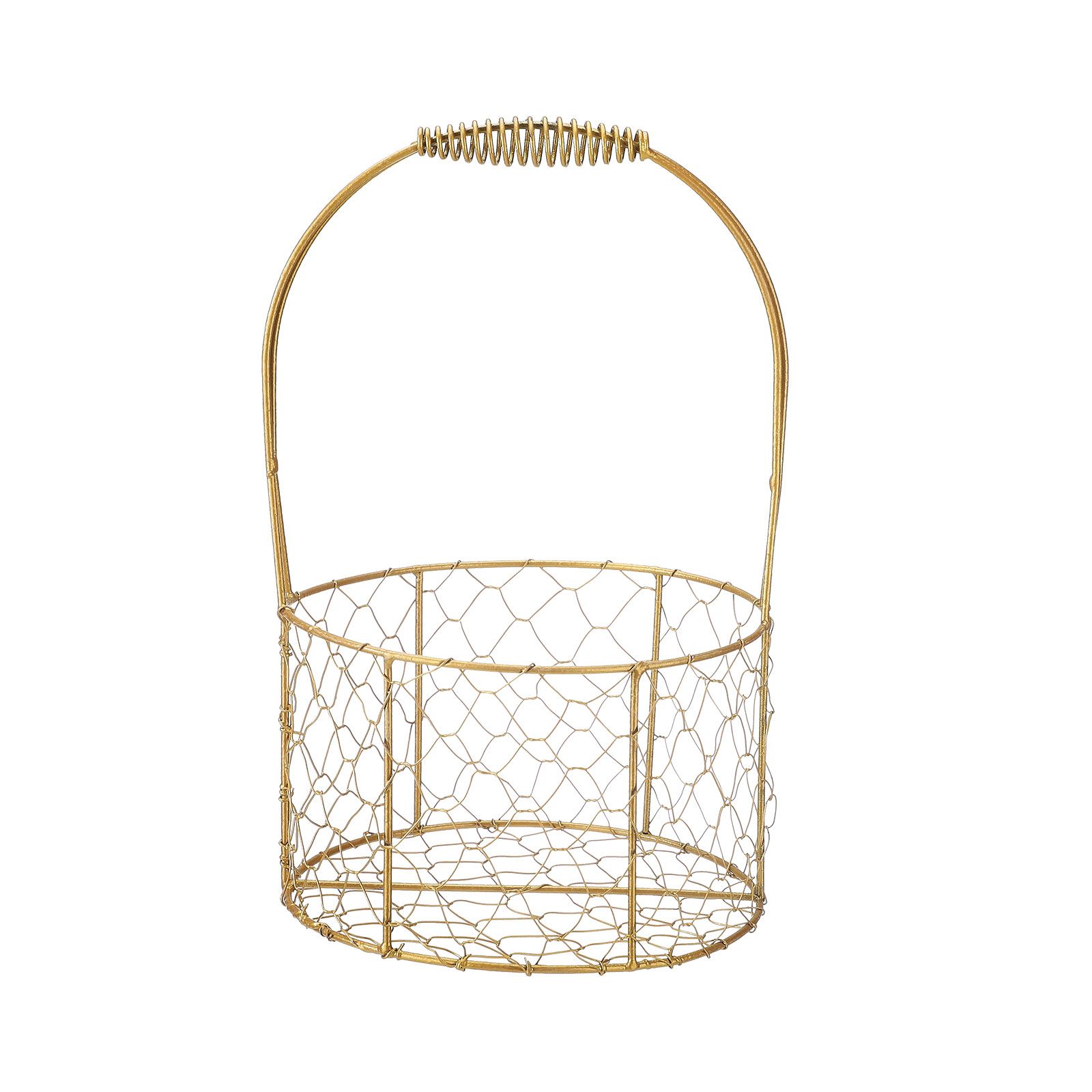 Golden Iron Crafts Hand Gift Flower Basket Handheld Flower Basket Flower view 3